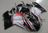 Black, White & Red Tricolor Fairing Kit for a 2007, 2008, 2009, 2010, 2011, 2012, 2013 & 2014 Ducati 848 motorcycle