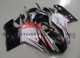 Black, White and Red Tricolor  Fairing Kit for a 2007, 2008, 2009, 2010, 2011, 2012, 2013 & 2014 Ducati 1098 motorcycle