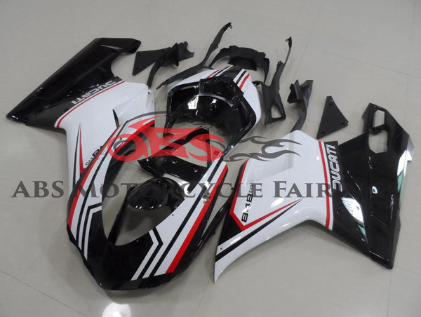 Ducati 1098 (2007-2014) Black, White & Red Tricolor Fairings