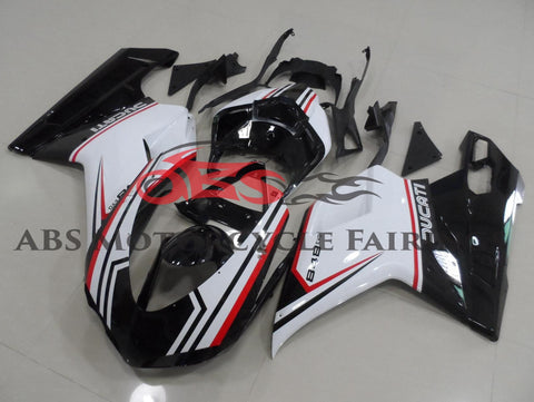 Ducati 1098 (2007-2014) Black, White & Red Tricolor Fairings