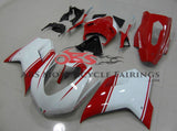 Ducati 848 (2007-2014) White & Red Evo Race Fairings