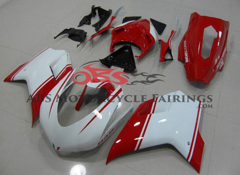 Ducati 1198 (2007-2012) White & Red Evo Race Fairings