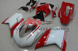 White and Red Evo Race Fairing Kit for a 2007, 2008, 2009, 2010, 2011 & 2012 Ducati 1098 motorcycle