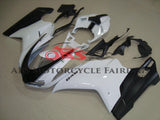 White and Black Striped Fairing Kit for a 2007, 2008, 2009, 2010, 2011 & 2012 Ducati 1098 motorcycle