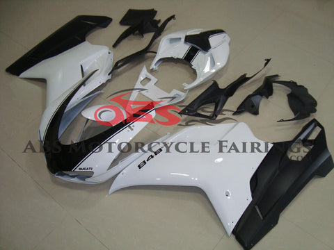 Ducati 1098 (2007-2012) White & Black Striped Fairings