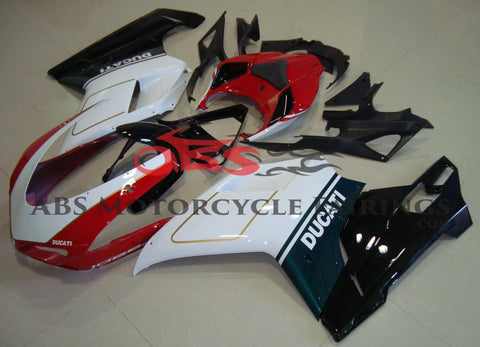 Red, White, Green, Black & Gold Fairing Kit for a 2007, 2008, 2009, 2010, 2011 & 2012 Ducati 1098 motorcycle