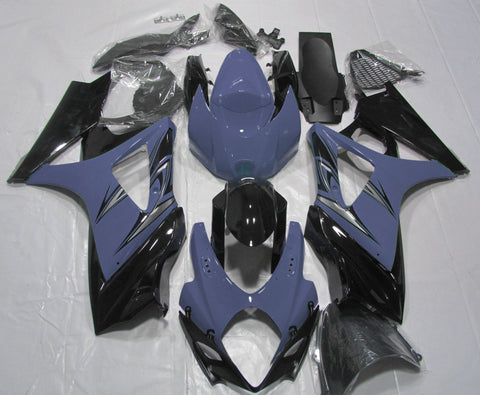 Suzuki GSXR1000 (2007-2008) Blue, Black & Silver Fairings