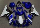 Dark Blue, White and Black Fairing Kit for a 2008, 2009, 2010, 2011, 2012, 2013, 2014, 2015 & 2016 Yamaha YZF-R6 motorcycle