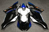 Black, White and Blue Fairing Kit for a 2017, 2018, 2019 & 2020 Yamaha YZF-R6 motorcycle