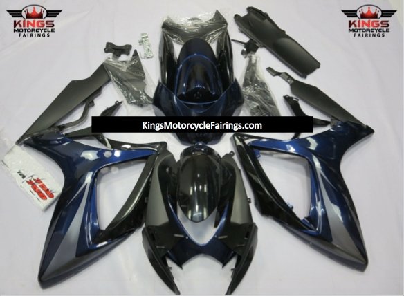 Suzuki GSXR600 (2006-2007) Dark Blue, Gray & Black Fairings