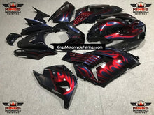 Dark Blue and Red Flame Fairing Kit for a 2006, 2007, 2008, 2009, 2010 & 2011 Kawasaki Ninja ZX-14R motorcycle