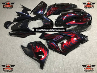 Fairings | Kawasaki ZX14R (2006-2011) Dark Blue & Red Flames