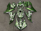 Green, White and Gray Camouflage Fairing Kit for a 2004, 2005 & 2006 Yamaha YZF-R1 motorcycle