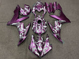 Purple Magenta, White and Gray Camouflage Fairing Kit for a 2004, 2005 & 2006 Yamaha YZF-R1 motorcycle