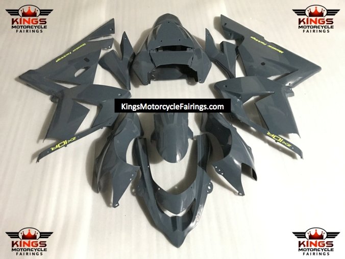 Dark Nardo Gray and Yellow Fairing Kit for a 2004 & 2005 Kawasaki ZX-10R motorcycle