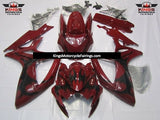 Dark Red and Black Tribal Fairing Kit for a 2006 & 2007 Suzuki GSX-R750 motorcycle