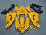 Dark Yellow and Matte Black Fairing Kit for a 2006 & 2007 Kawasaki ZX-10R motorcycle