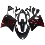 HONDA CBR1100XX Super Blackbird (1996-2007) Black & Dark Red Flame Fairings