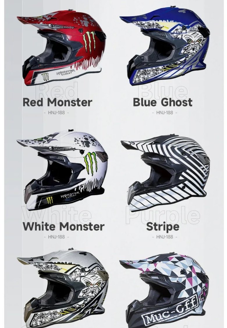 Dirt Bike Motorcycle Helmet | White, Green, Black