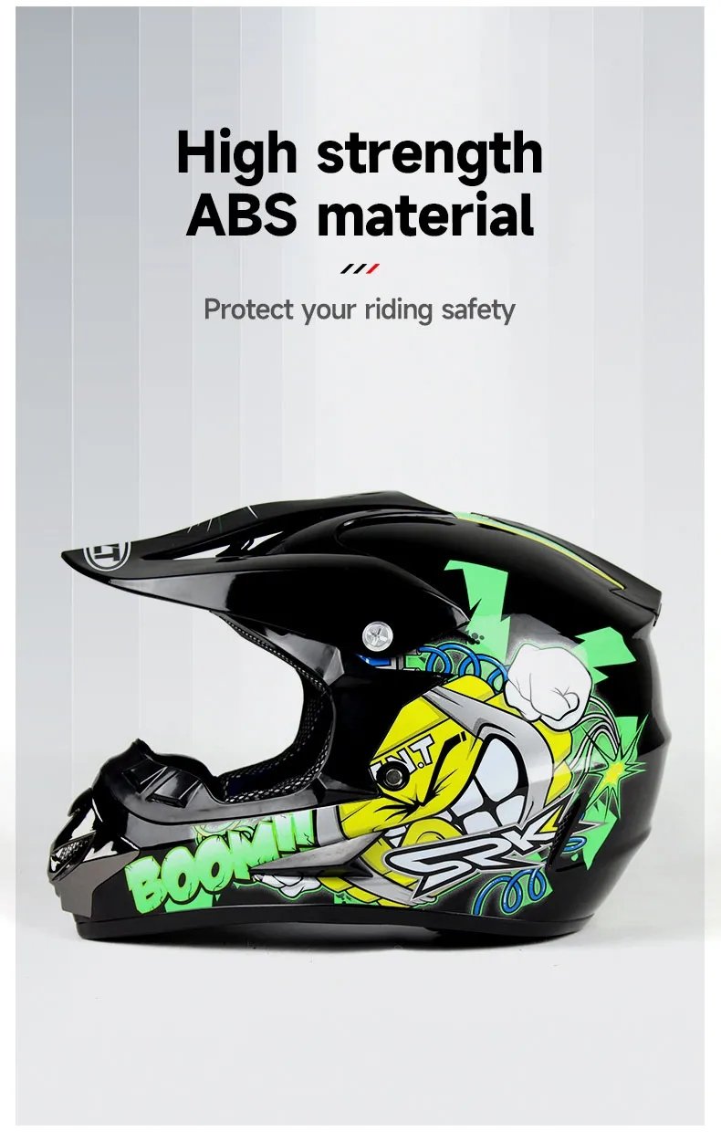 Dirt Bike Motocross Helmet | Red, Black, White Alien