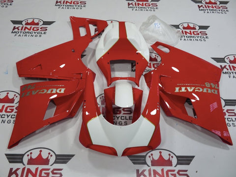 Ducati 916 (1994-1999) Red, White, Silver & Gold Pinstripe Fairings