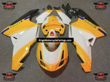 Ducati 749 (2003-2004) Yellow & White Race Fairings at KingsMotorcycleFairings.com