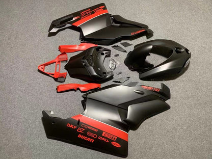 Matte Black and Red Fairing Kit for a 2003 & 2004 Ducati 999 motorcycle