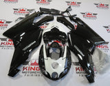 Black and White Fairing Kit for a 2003 & 2004 Ducati 749 motorcycle. The photos used are examples of the paint design, your Ducati 749 will have 749 decals, not the 999 decals.