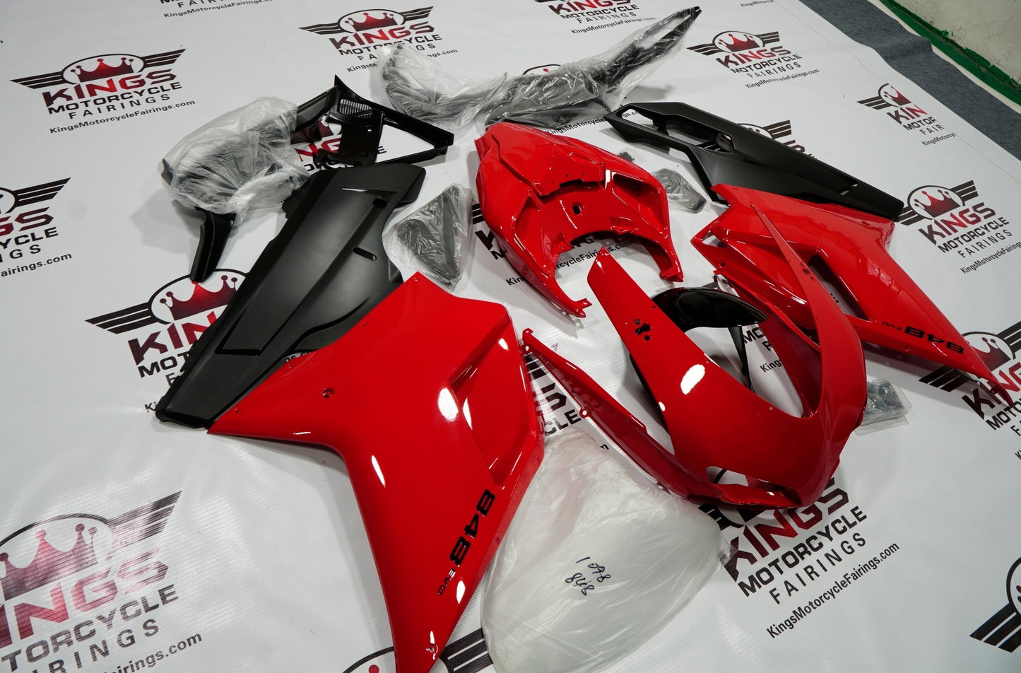 Ducati 848 Fairings (2007-2014) Red, Matte Black at KingsMotorcycleFairings.com!