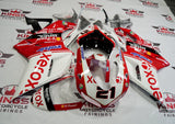 Ducati 848 Fairings (2007-2014) Red, White Xerox #21 at KingsMotorcycleFairings.com
