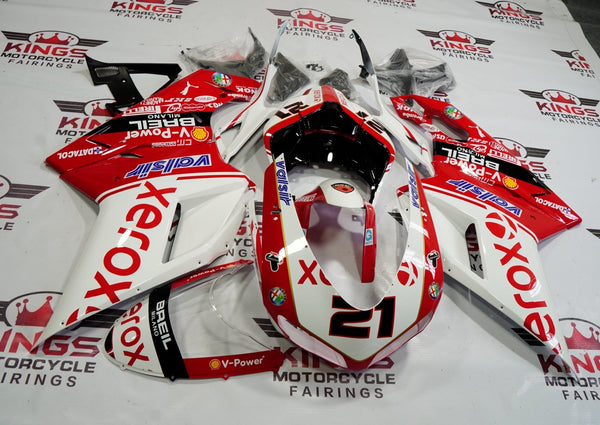 Ducati 848 (2007-2014) Red & White Xerox #21 Fairings