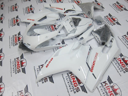 Ducati 848 (2007-2014) White & Red Corse Fairings at KingsMotorcycleFairings.com