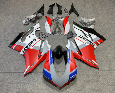 Ducati 959 Panigale (2015-2017) Matte Red, Gray, White, Blue & Black Fairings