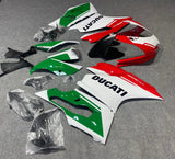 White, Red & Green Fairing Kit for a 2015, 2016 and 2017 Ducati 959 Panigale motorcycle