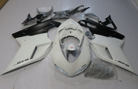 Ducati 1098 Fairing Set (2007-2012) Matte White, Matte Black at KingsMotorcycleFairings.com