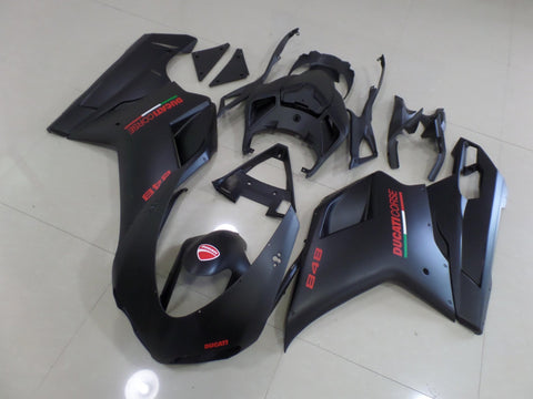 Ducati 1098 Fairings (2007-2012) Matte Black, Red Corse at KingsMotorcycleFairings.co