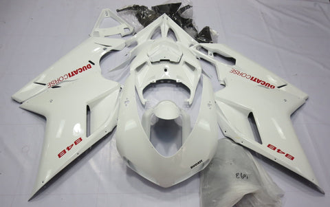 Ducati 1098 Fairings (2007-2012) White, Red Corse at KingsMotorcycleFairings.com
