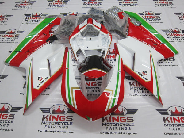 Ducati 1198 (2007-2012) Red, White, Green & Gold Fairings at KingsMotorcycleFairings.com