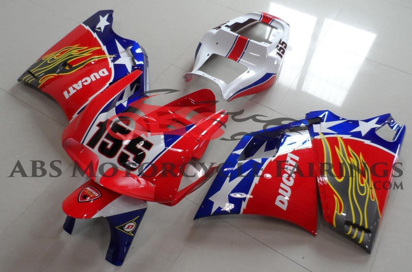 Ducati 748 Fairing Parts (1994-2003) Red, White, Blue Star at KingsMotorcycleFairings.com