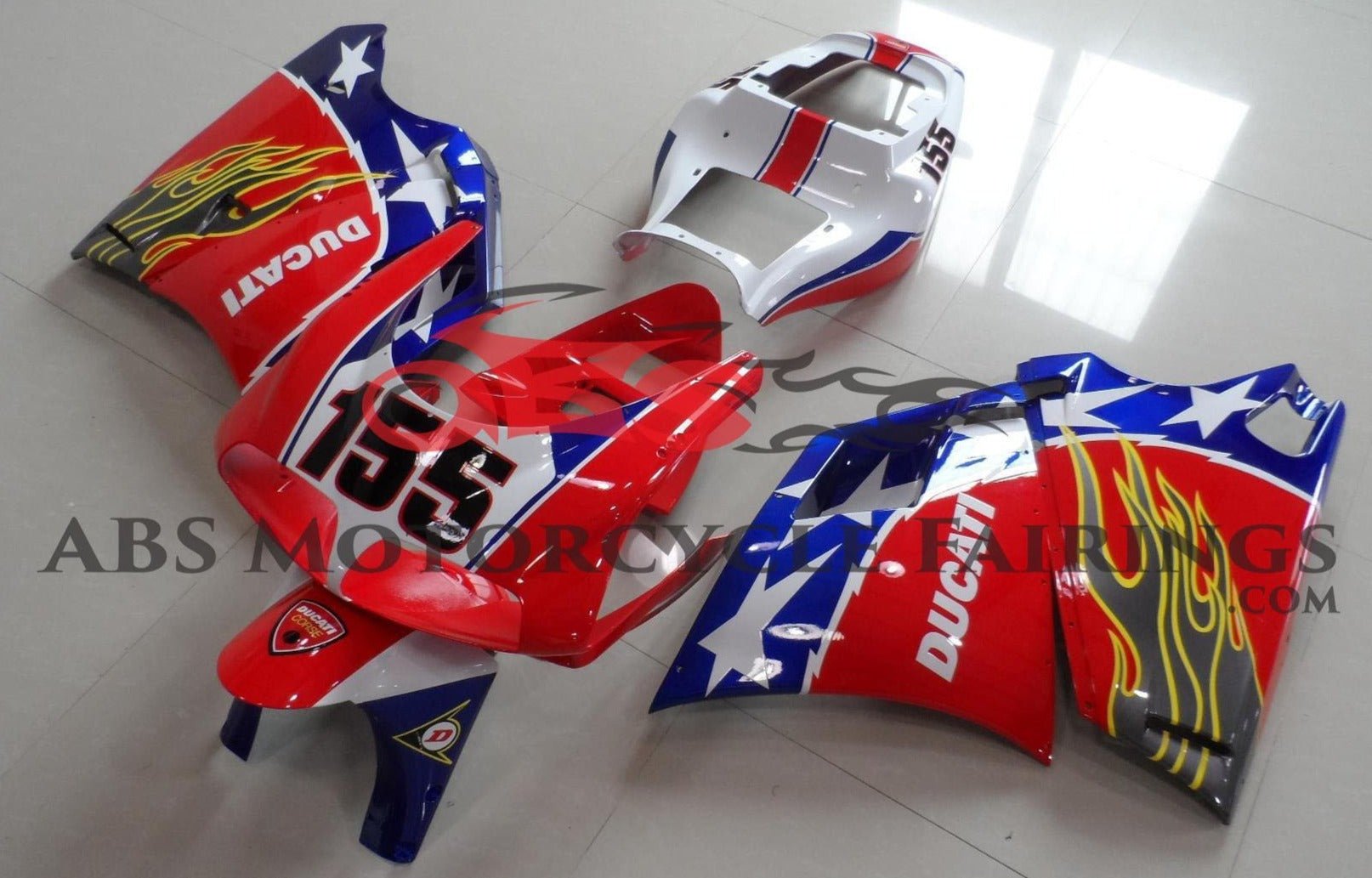 Ducati 748 Fairings (1994-2003) Red, White, Blue Star at KingsMotorcycleFairings.com