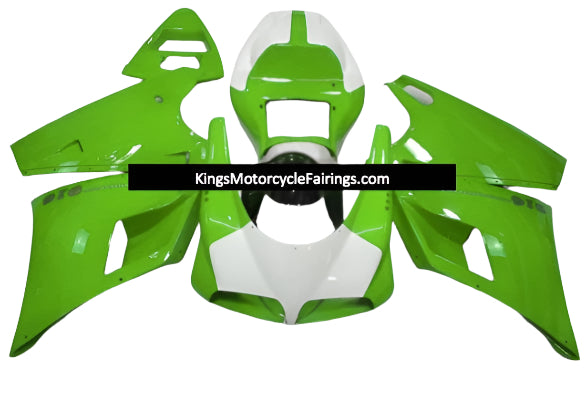 Ducati 748 Fairings (1994-2003) White, Green at KingsMotorcycleFairings.com