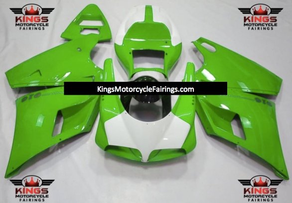Ducati 748 Fairings (1994-2003) White, Green from KingsMotorcycleFairings.com