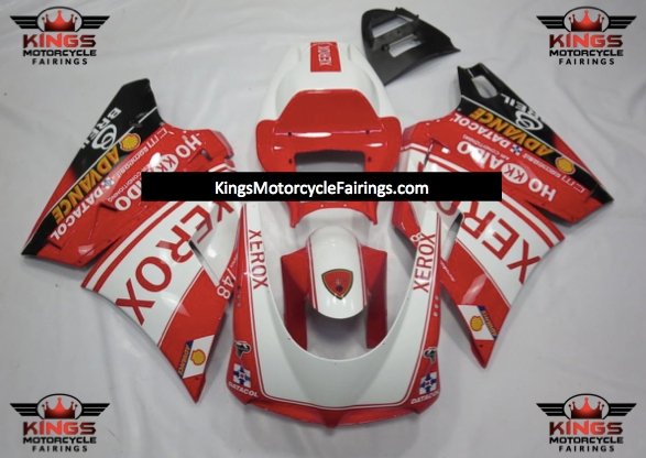 Ducati 748 Fairings (1994-2003) White, Red XEROX from KingsMotorcycleFairings.com