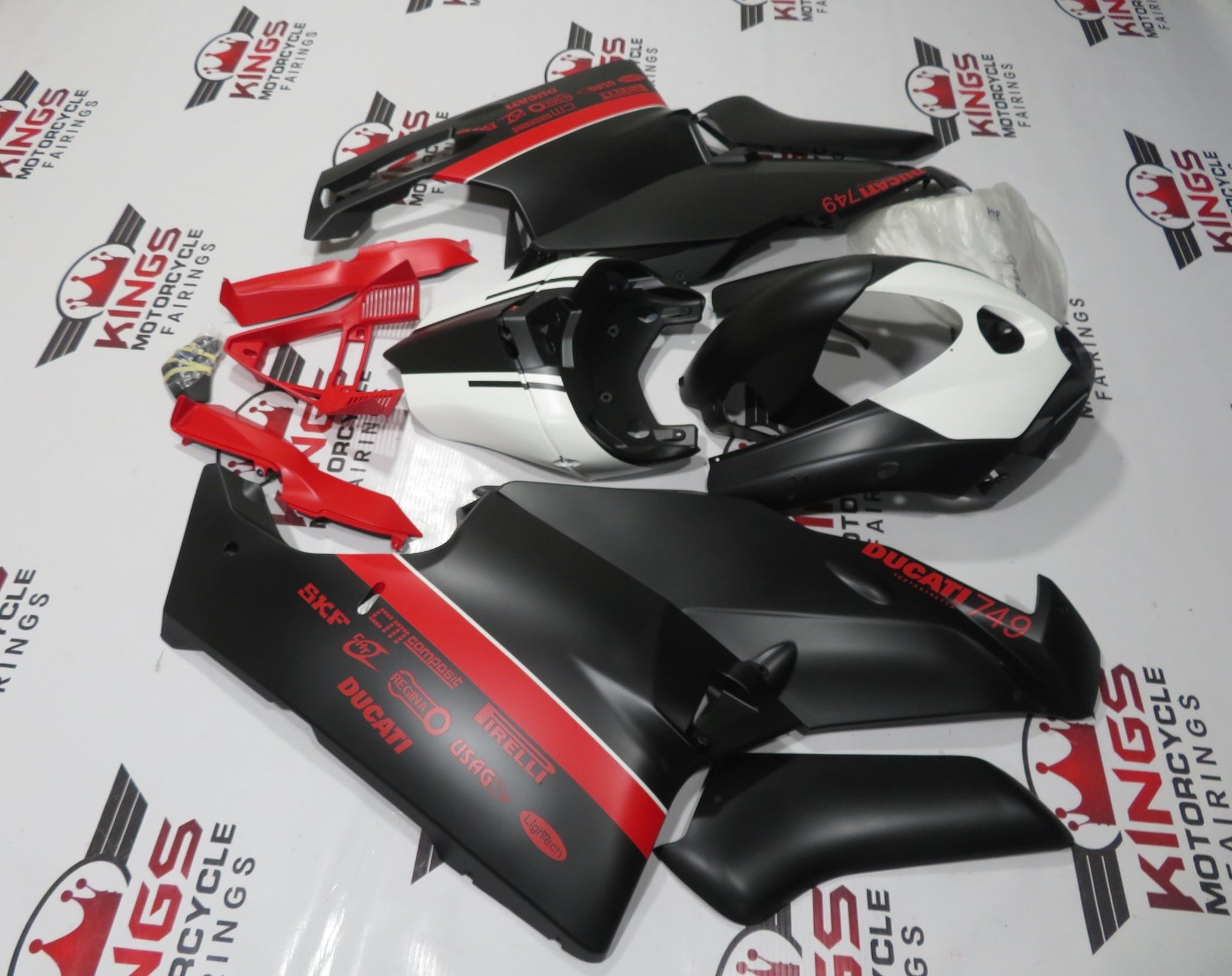Ducati 749 Fairings (2005-2006) Matte Black, Red, White from KingsMotorcycleFairings.com