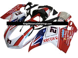 Ducati 848 Fairing Pieces (2007-2014) Red, White, Blue Bayliss Corse Valsir #21 at KingsMotorcycleFairings.com