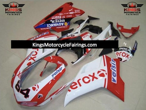 Ducati 848 Fairings (2007-2014) Red, White Xerox #84 at KingsMotorcycleFairings.com