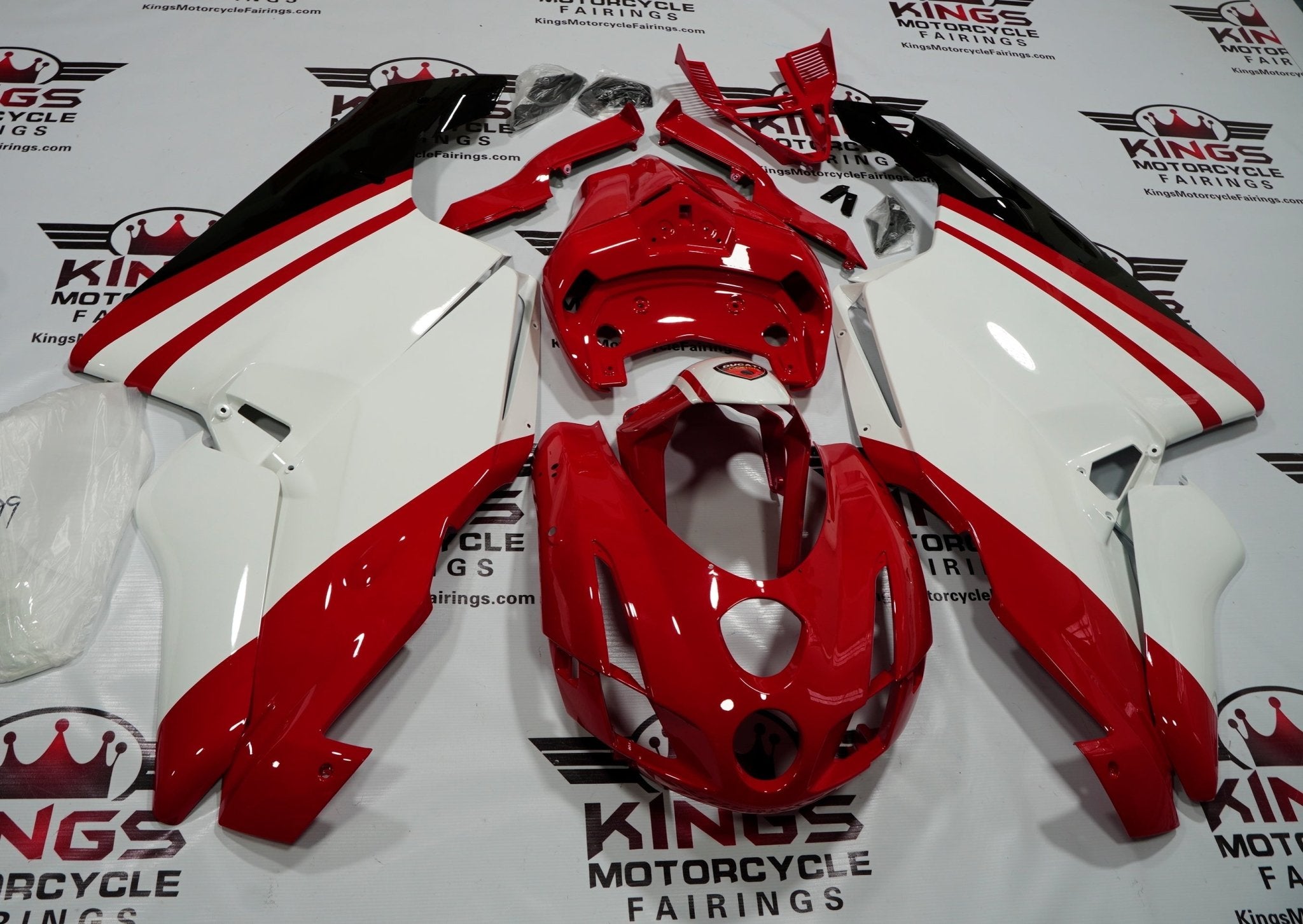 Ducati 999 Fairings (2003-2004) Red, White Stripe at KingsMotorcycleFairings.com