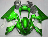 Green, White and Silver Fairing Kit for a 2000 & 2001 Yamaha YZF-R1 motorcycle