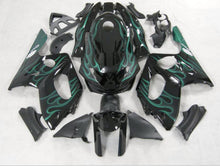 YAMAHA YZF600R (1998-2007) BLACK & GREEN FLAME FAIRINGS