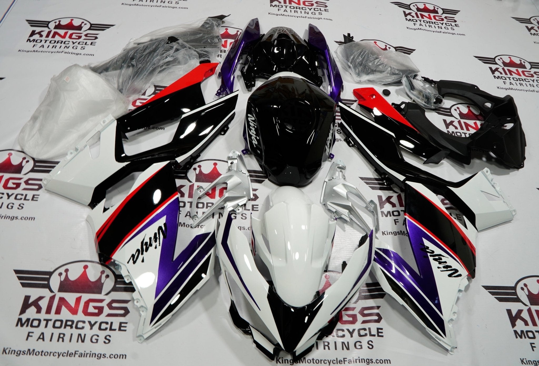 Fairings | Kawasaki Ninja 400 (2018-23) White, Purple, Red